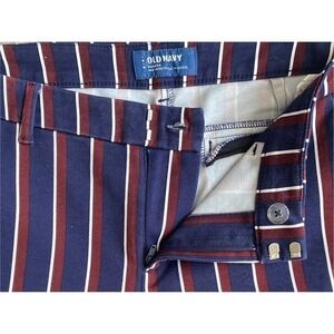Old Navy Harper Mid Rise Striped Trousers Size 8 Navy Preppy Summer Stretch
